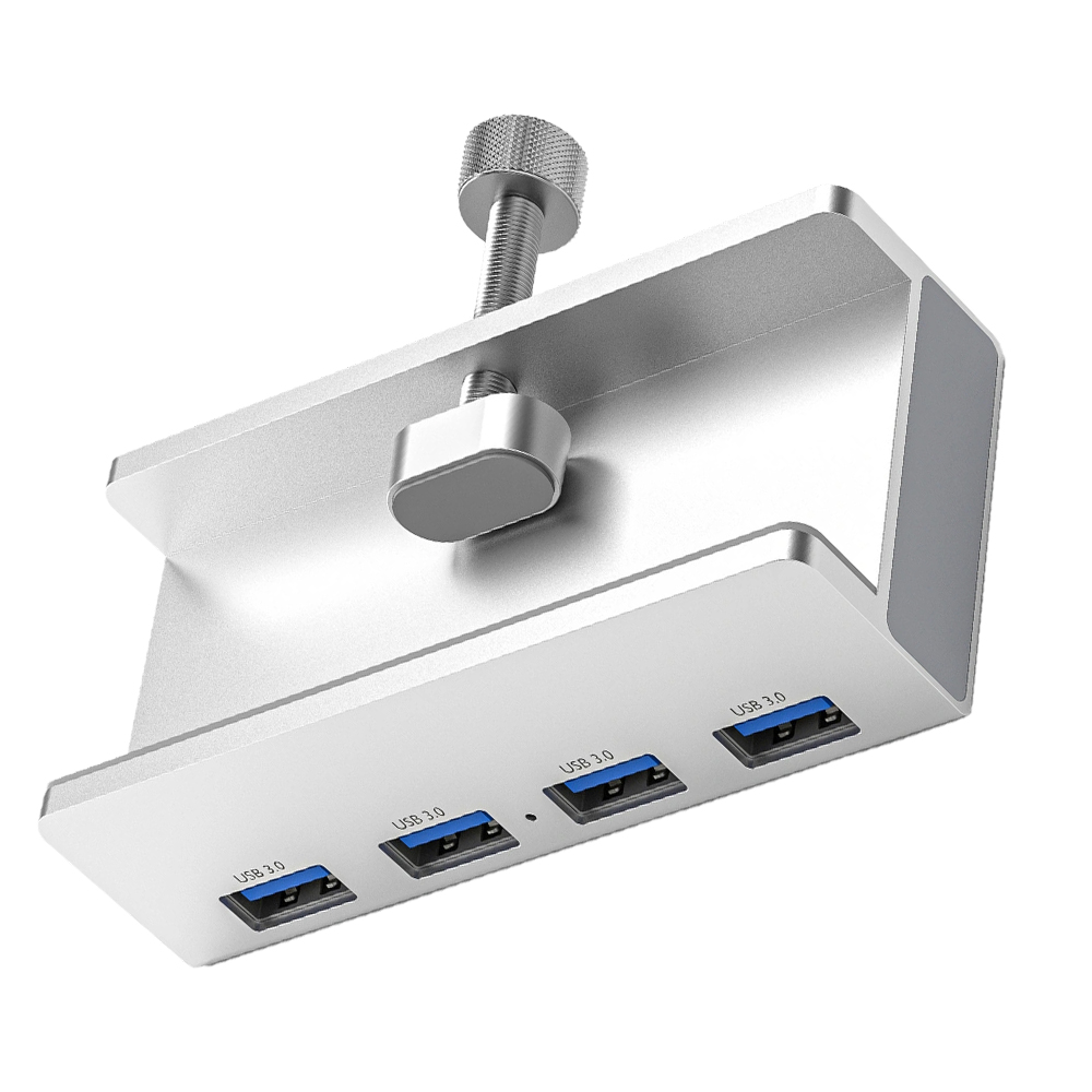  桌面笔记本计算机高速USB数据集线器多功能铝制夹具外部4端口USB 3.0 HUB 